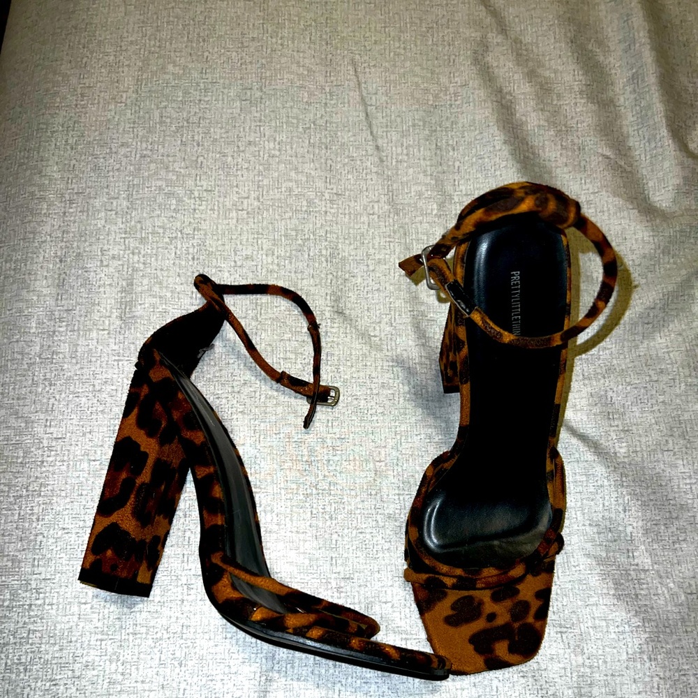 Pretty little thing cheetah heels used once